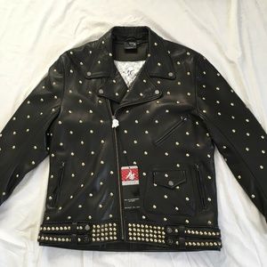 Al Wissam Studded Biker Leather Jacket